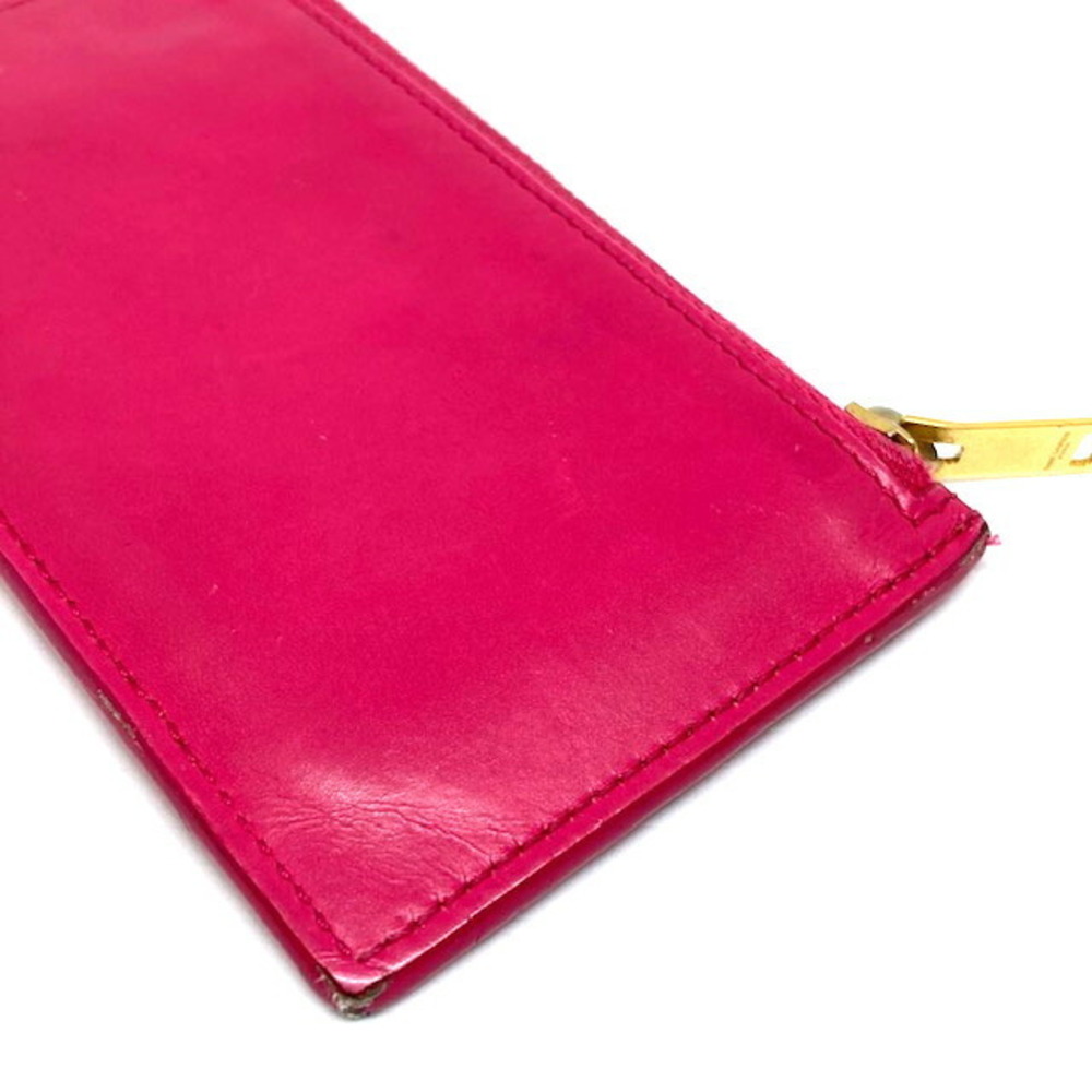 Saint Laurent pink leather Coin Wallet Case Fraent zip - Picture 5 of 7